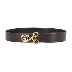 Gucci GG Cross Monogram Matte Brown Buckle Belt Logo Size 70/28